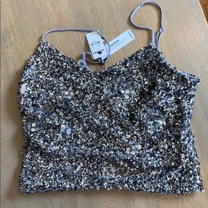 Express sequin top